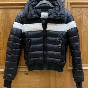 SAM. woman’s starburst down bomber jacket, Size XS